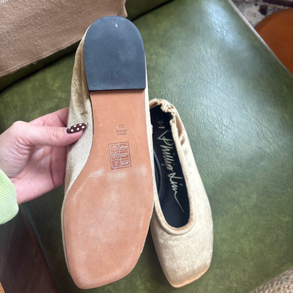Phillip Lim 3.1 Stretch Back Ballet velvet gold Flats size 39 - Picture 12 of 12